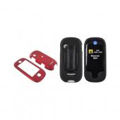 Motorola Evoke QA4 Case Combo (Hard Case & Body Glove) - Rubberized Red